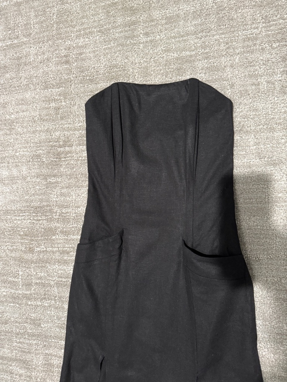 Stone Cold Fox Classic Strapless Black two front slits Evening Gown size 0